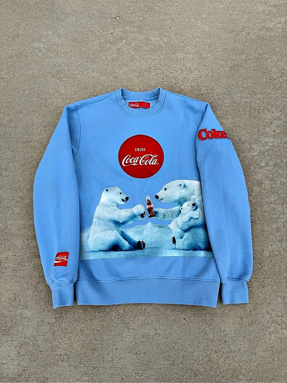 New-school Coca Cola Polar Bear Crewneck
